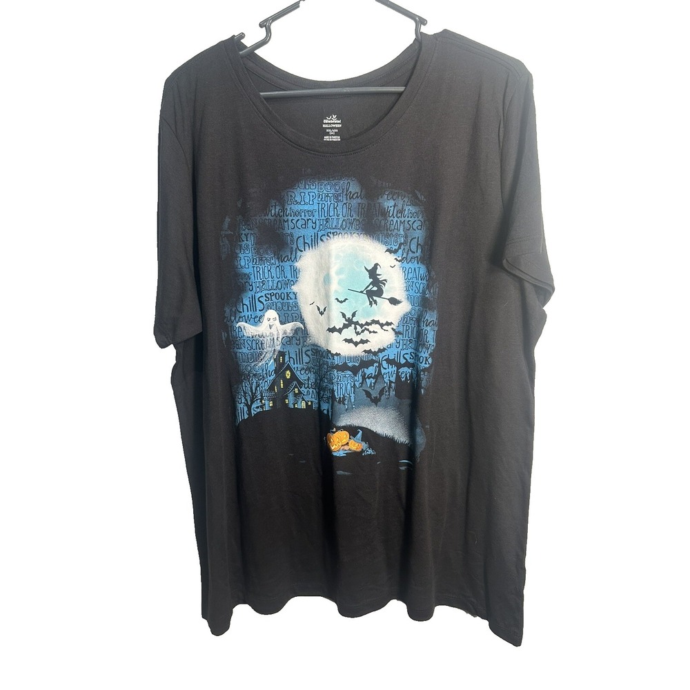 celebrate‎ halloween womens short sleeve night sky shirt size XXL 2XL